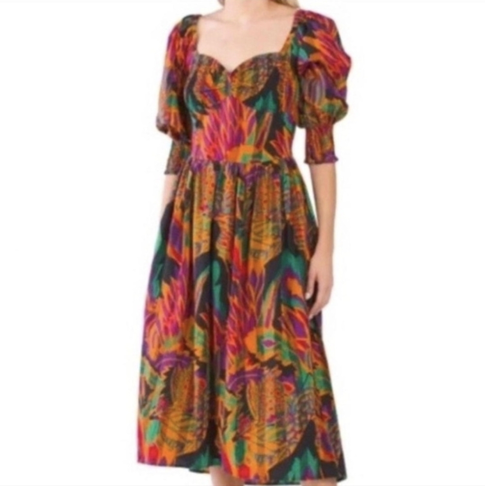 House of Harlow 1960 Puff Sleeve Midi Dress